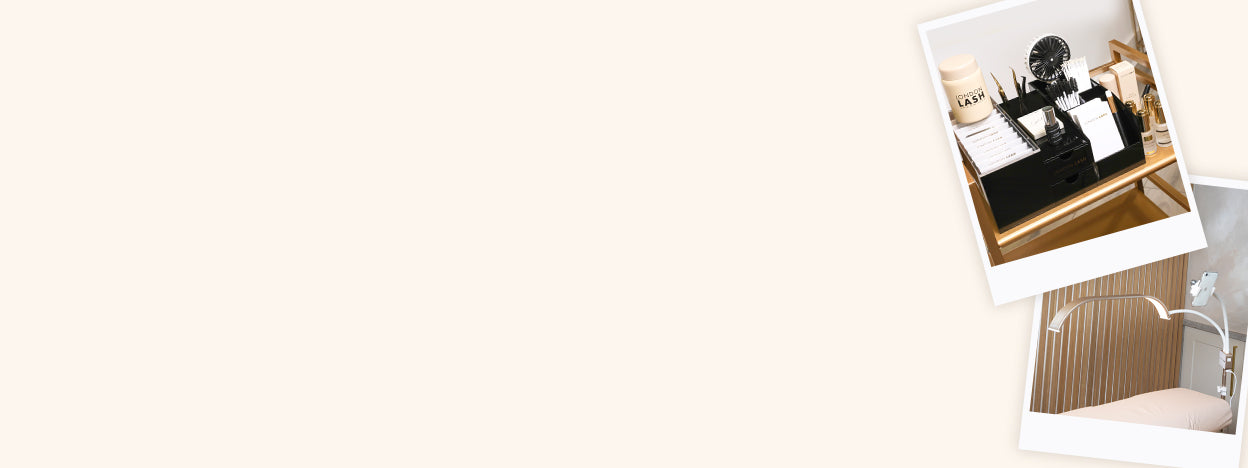 Eyelash extension products for setting up a beauty room for lash extensions