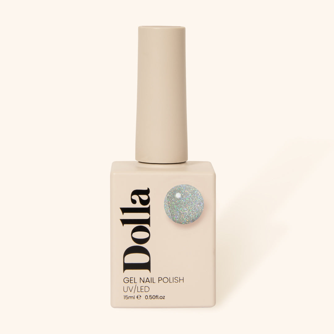 "Disco Ball / Frisky" gel nail polish bottle