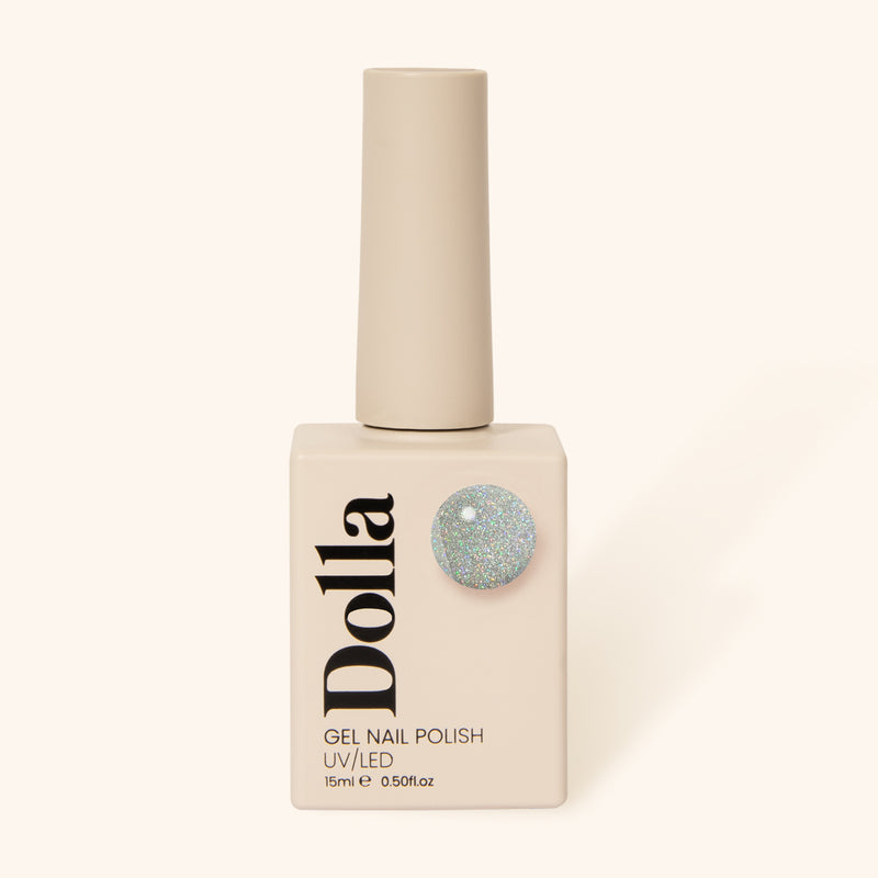 "Disco Ball / Frisky" gel nail polish bottle