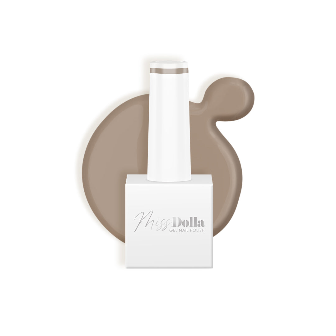 Old packaging of Miss Dolla Iced Latte gel nail polish 