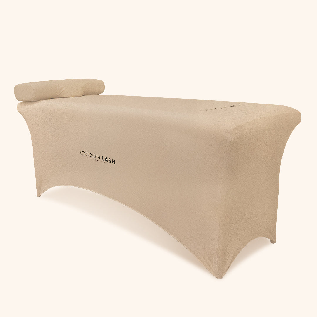 Beige Teddy Fleece Bed cover and pillow case for lash bed