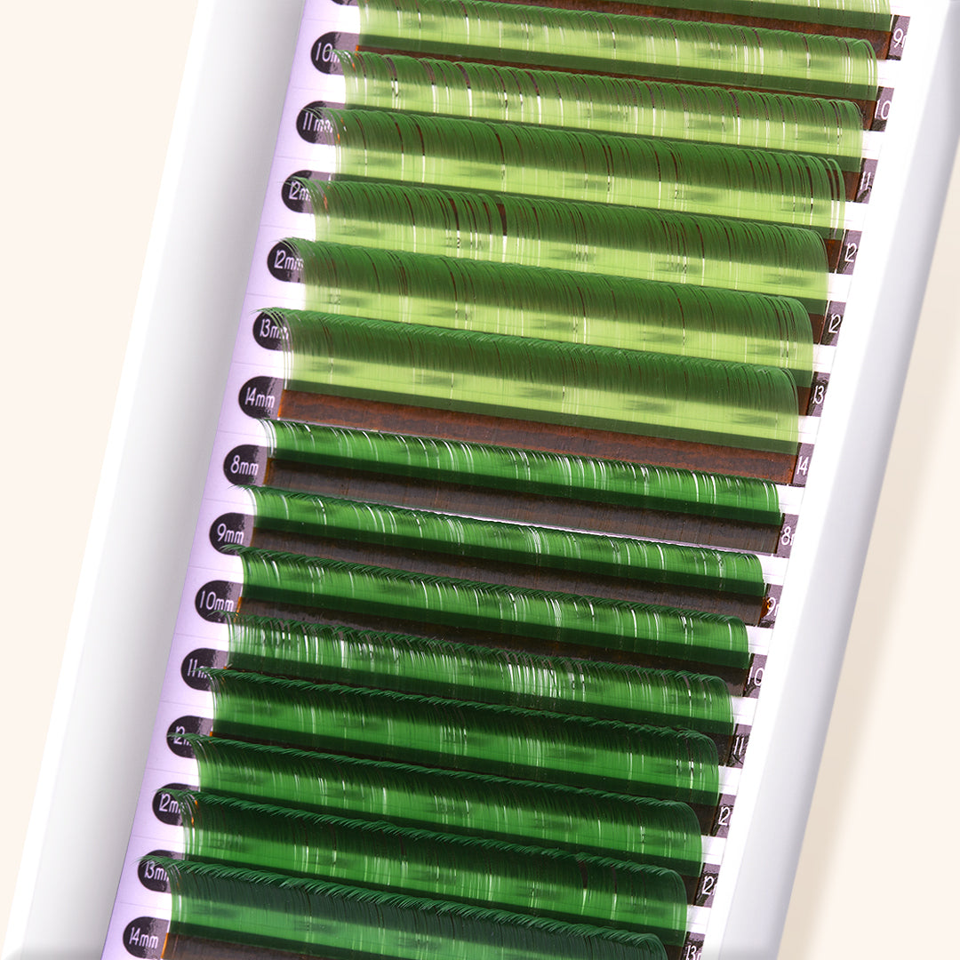 best coloured lashes, best coloured eyelash extensions, best coloured lash extensions, best light green / green coloured lashes, best light green / green coloured eyelash extensions, best light green / green coloured lash extensions