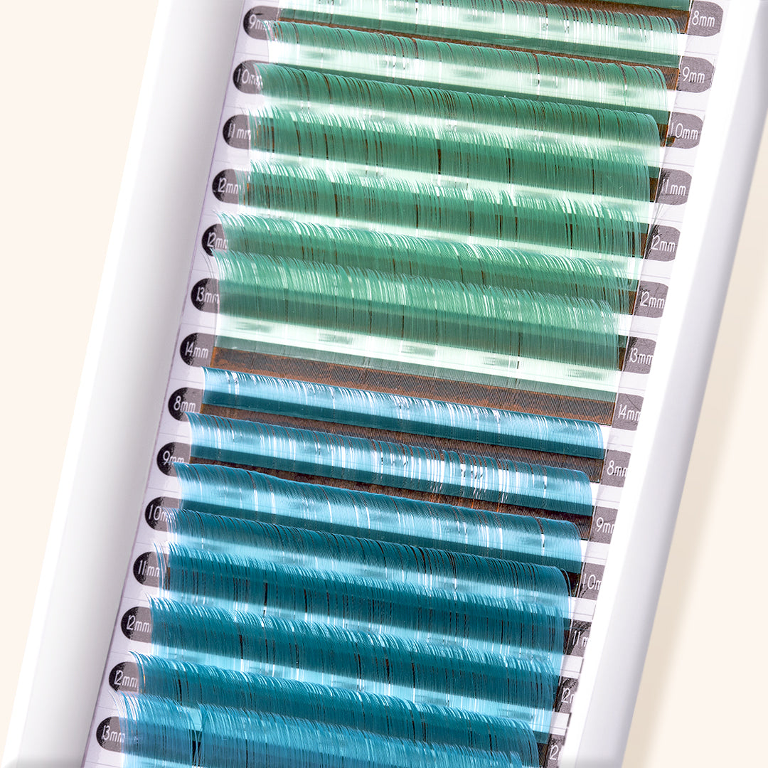 best coloured lashes, best coloured eyelash extensions, best coloured lash extensions, best mint green / ocean blue coloured lashes, best mint green / ocean blue coloured eyelash extensions, best mint green / ocean blue coloured lash extensions