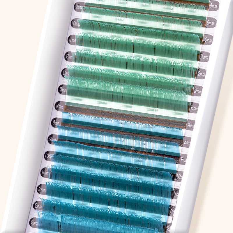 best coloured lashes, best coloured eyelash extensions, best coloured lash extensions, best mint green / ocean blue coloured lashes, best mint green / ocean blue coloured eyelash extensions, best mint green / ocean blue coloured lash extensions