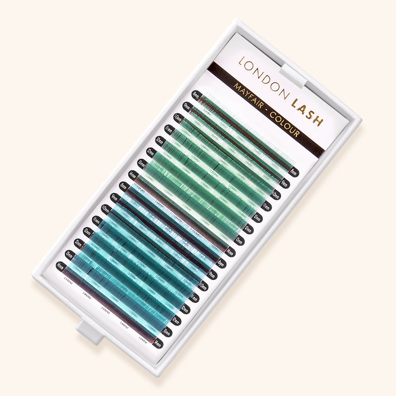 best coloured lashes, best coloured eyelash extensions, best coloured lash extensions, best mint green / ocean blue coloured lashes, best mint green / ocean blue coloured eyelash extensions, best mint green / ocean blue coloured lash extensions