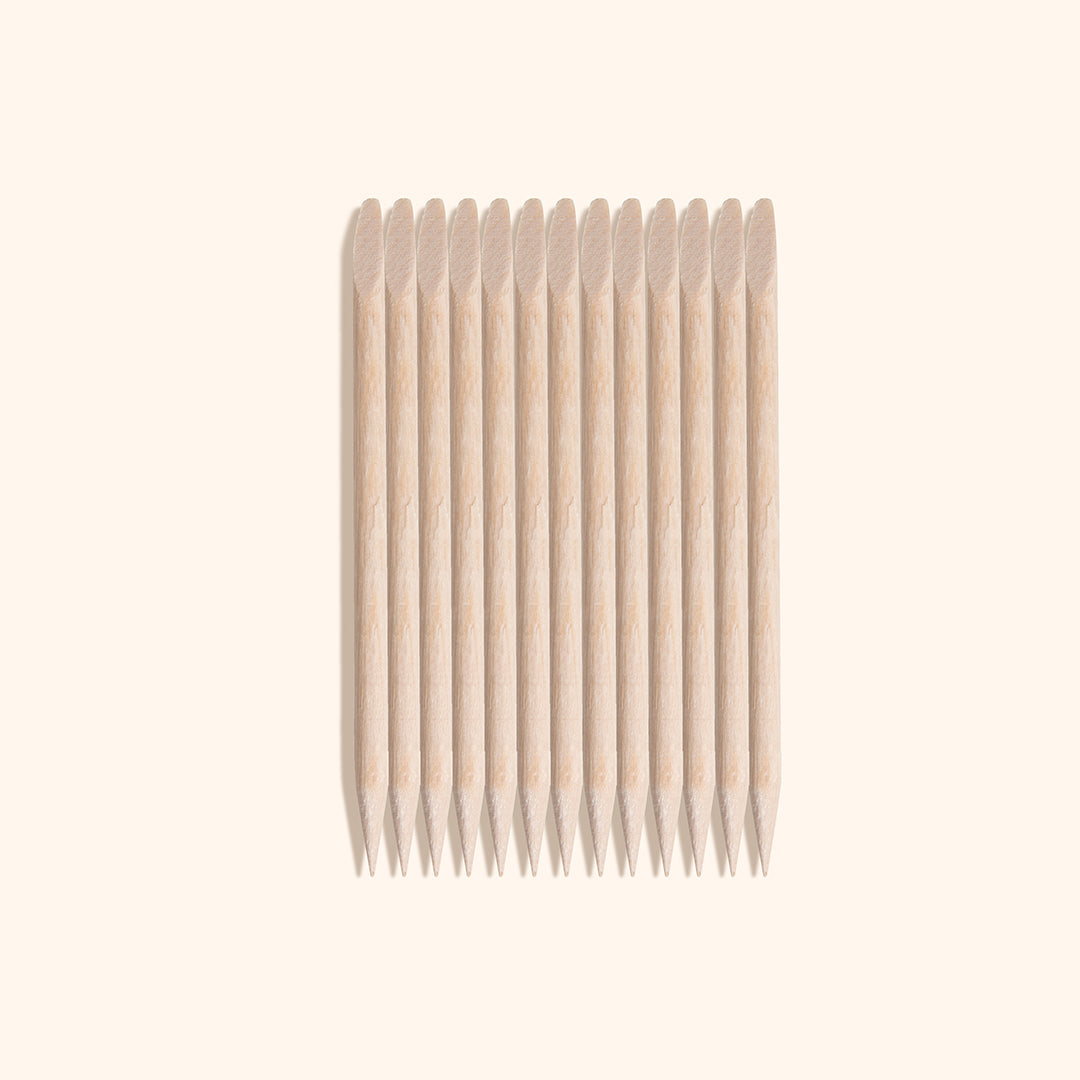Small wooden cuticle sticks / pushers remove dead skin and use for nail design, manicures and pedicures