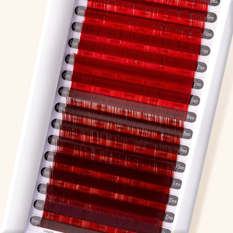 best coloured lashes, best coloured eyelash extensions, best coloured lash extensions, best red brown / red coloured lashes, best red brown / red coloured eyelash extensions