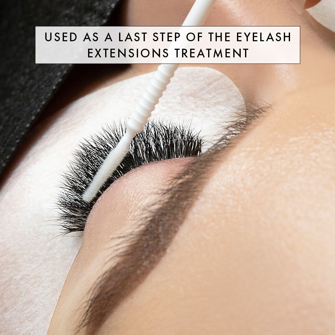 Superbonder Sealant being applied to a completed set of volume lashes